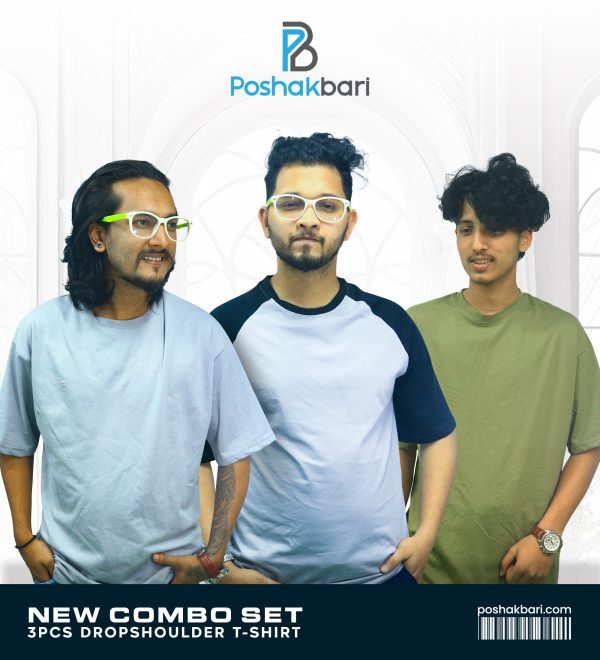 Mens Premium Dropshoulder T-Shirt – 4pcs Combo
