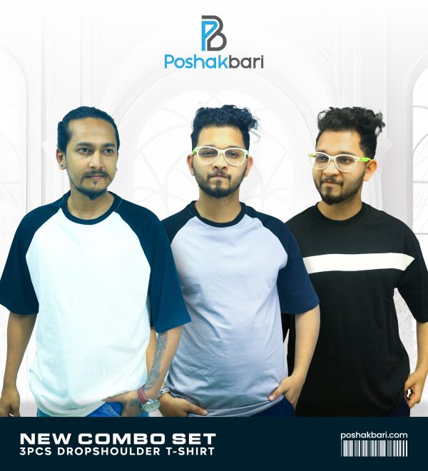 Mens Premium Dropshoulder T-Shirt – 4pcs Combo